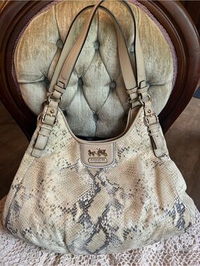 Coach Madison Maggie Python Embossed Limited Addition shoulder bag.
